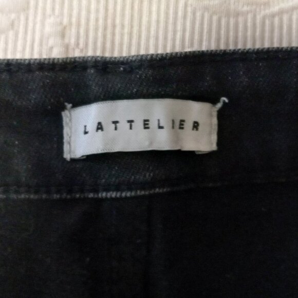 Lattelier Jeans Black Stone Washed Unhemmed Rough Edge (M) 27" - Picture 9 of 16